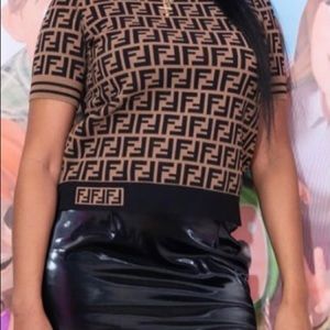 FENDI Allover Logo Pullover Knit Sweater
Size 40 (6,Small)